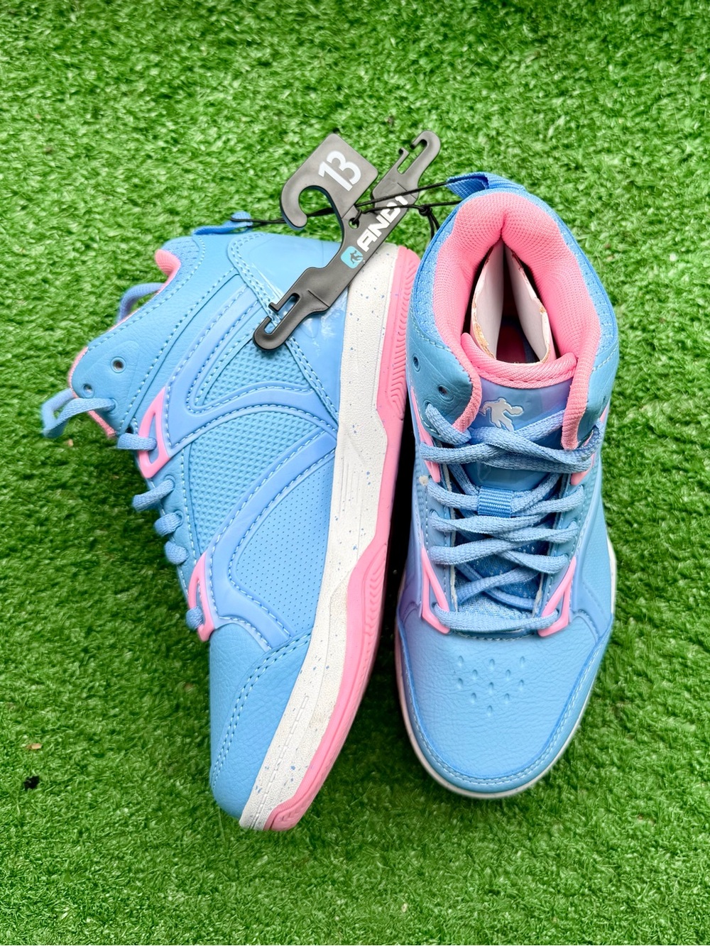AND1 Light Blue Pink High Top Athletic Sneakers Kids' US 13